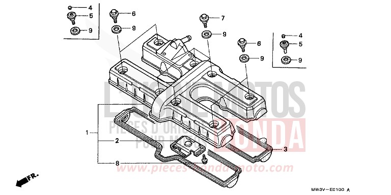CYLINDER HEAD COVER for CB Seven Fifty CANDY GLORY RED-U (R101) from 1999